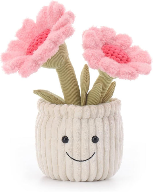 Cute Flower Pot Plush Toy – Soft Smiling Decorative Stuffed Plant