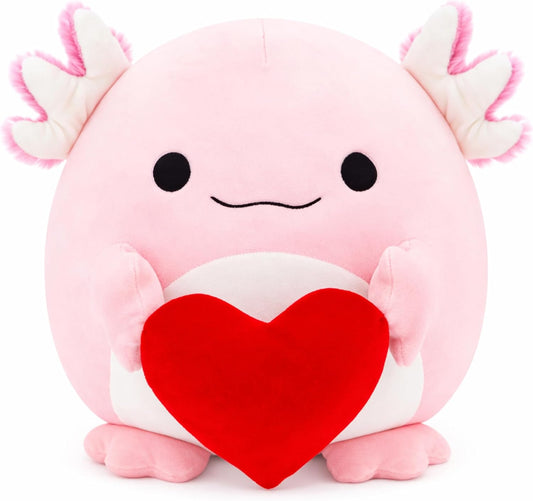Cute Pink Plush Toy with Heart – Soft Smiling Stuffed Animal